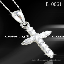 925 colgantes de la cruz de la plata esterlina (B-0061)